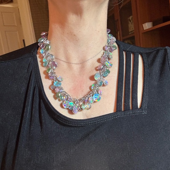 Aurora borealis multicolor iridescent Weiss like Necklace - Picture 5 of 10